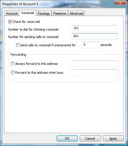 VoiceMail Settings Example