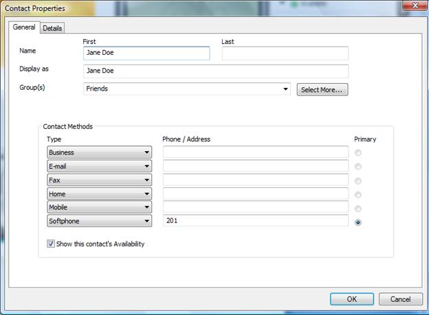 Contact Settings Example